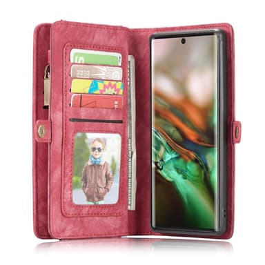 CASEME Samsung Galaxy Note 10 Retro Lær Lommebok-deksel - Rød