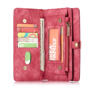 CASEME Samsung Galaxy Note 10 Retro Lær Lommebok-deksel - Rød