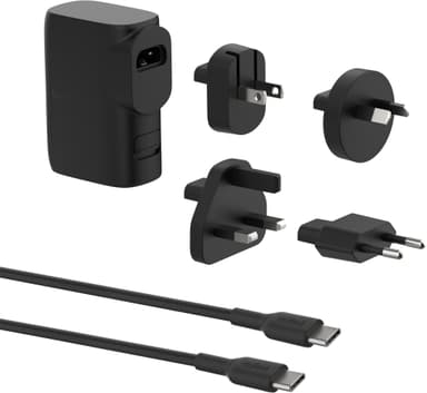 Belkin BoostCharge 25W hybrid vegglader + 5000mAh powerbank (sort)
