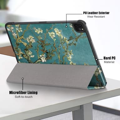 iPad Pro 11"" 2021/2020/2018 Trippeldeksel med smal passform - Blossom