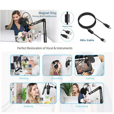 Studio Live Streaming Kringkasting Opptaksmikrofon Youtube