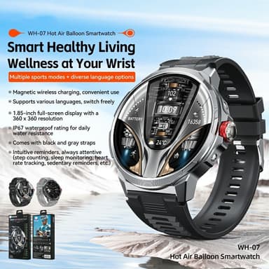 WEKOME WH-07 Smartklokke Sinkkeblanding IP67 Vanntett Bluetooth 1,85-tommers HD-skjerm