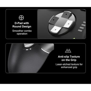 Bluetooth trådløs spillkontroller med mottaker kompatibel med Steam PC Android iOS Nintendo Switch - Svart