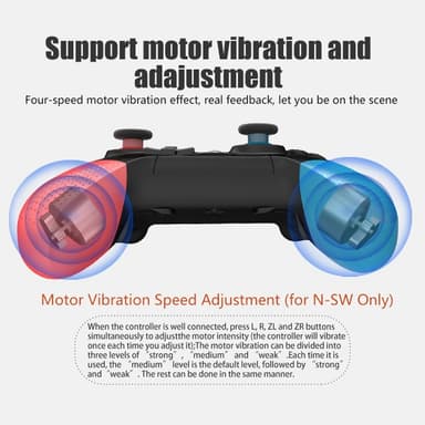 HONSON Kompatibel med vibrasjonsdesign for Nintendo Switch trådløs spillkontroller