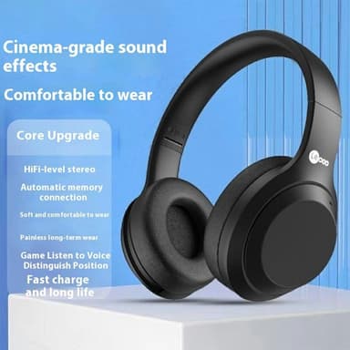 LENOVO Trådløse Over-Ear Hodetelefoner Sammenleggbare Gaming Music Bluetooth Headset - Svart