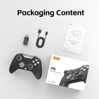 Bluetooth trådløs spillkontroller med mottaker kompatibel med Steam PC Android iOS Nintendo Switch - Svart