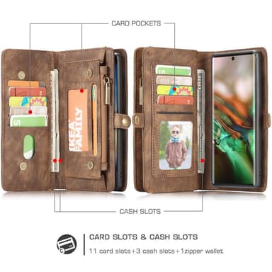 CASEME Samsung Galaxy Note 10 Plus Retro Lommebok-deksel - Brun