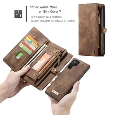 CASEME Samsung Galaxy Note 10 Plus Retro Lommebok-deksel - Brun