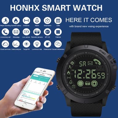Smart Watch Aktivitetsmåler Vanntett for Apple/Android - Svart