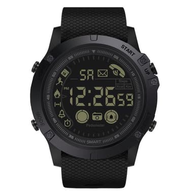 Smart Watch Aktivitetsmåler Vanntett for Apple/Android - Svart