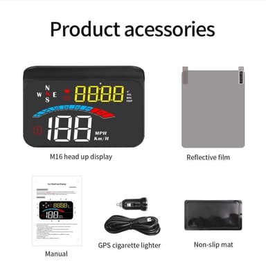 M16 Speedometer HUD GPS-projektor LCD-skjerm