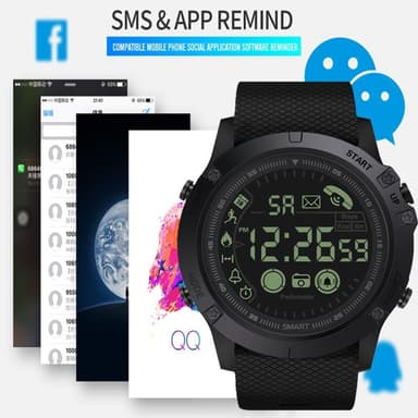 Smart Watch Aktivitetsmåler Vanntett for Apple/Android - Svart