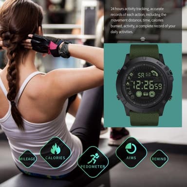 Smart Watch Aktivitetsmåler Vanntett for Apple/Android - Svart