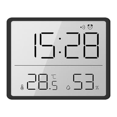 Digital vekkerklokke LCD-klokke med kalender temperatur og fuktighet