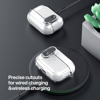 DUX DUCIS til AirPods 4-deksel PC+TPU Bluetooth-deksel/deksel med krok - gjennomsiktig