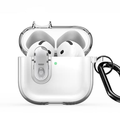 DUX DUCIS til AirPods 4-deksel PC+TPU Bluetooth-deksel/deksel med krok - gjennomsiktig