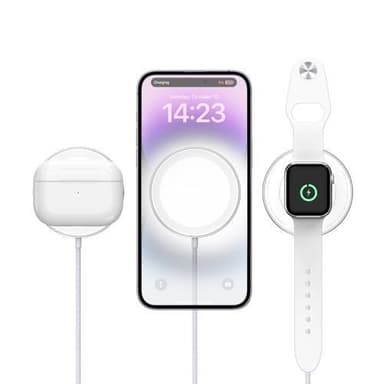 Dobbeltsidig magnetisk lader for Apple Watch mobilhodetelefon