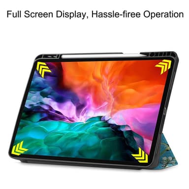 iPad Pro 12.9"" 2021 Slim Fit Trefoldbart deksel - Blomst