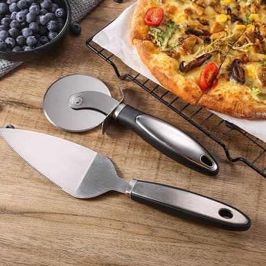 Pizzakutter Pizzaskjære+slikkepott serveringsstål kokekar