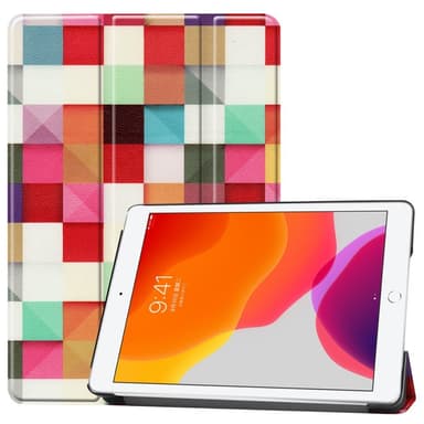 Apple iPad 10.2 Slim Fit Trifoldbart deksel - Fargerike Firkanter