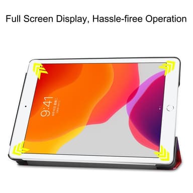 Apple iPad 10.2 Slim Fit Trifoldbart deksel - Fargerike Firkanter