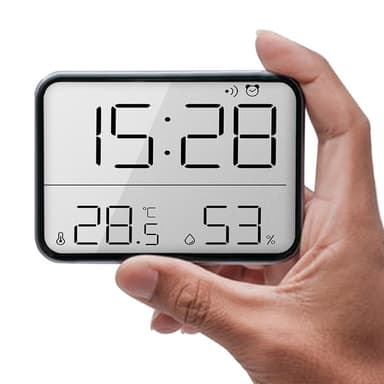 Digital vekkerklokke LCD-klokke med kalender temperatur og fuktighet