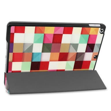 Apple iPad 10.2 Slim Fit Trifoldbart deksel - Fargerike Firkanter