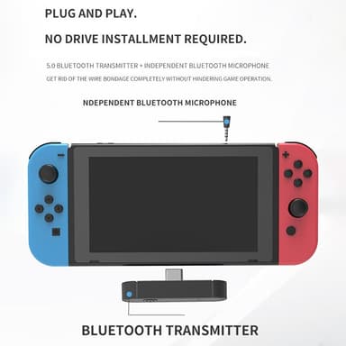 Kompatibel med Nintendo Switch Lite PS4 PS5 Spillkonsoll Bluetooth-mottakersender