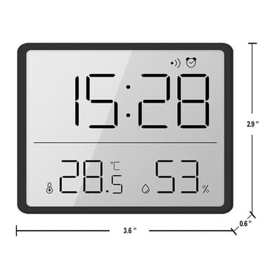 Digital vekkerklokke LCD-klokke med kalender temperatur og fuktighet