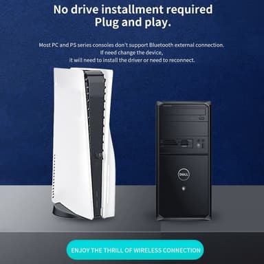 For Sony PS5 PS4 PC-hodetelefoner Bluetooth USB 3.5 mm lydsender trådløs mottaker