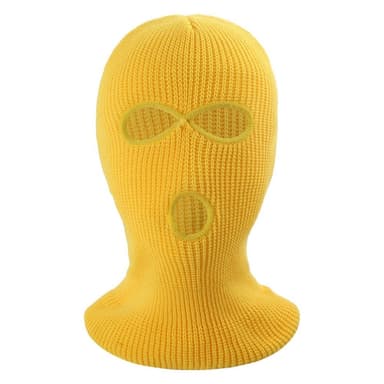 Vinter helmaske Tre-hulls Balaclava Strikket hattehals Damask - Gul