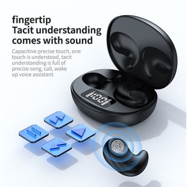 I øret til søvn med sovehodetelefoner Bluetooth-hodetelefoner - hvit