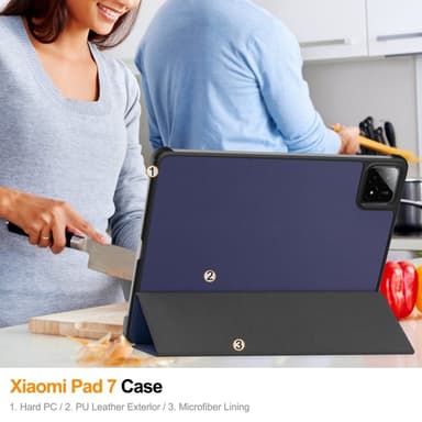 Slim Fit Dekselveske Til Xiaomi Pad 7 Auto Wake/Sleep - Mørkeblå