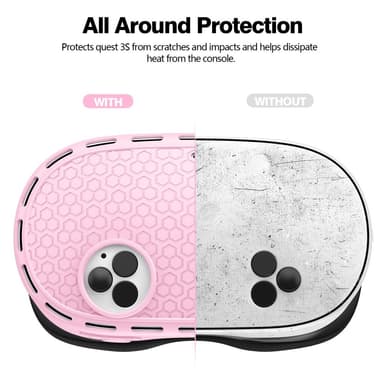 For Meta Quest 3S Beskyttelsesveske VR Hodesett Silikondeksel - Rosa