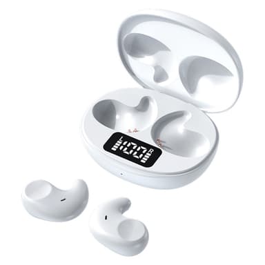 I øret til søvn med sovehodetelefoner Bluetooth-hodetelefoner - hvit