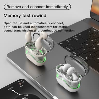 Trådløse Bluetooth-øretelefoner In-Ear Ultra-Long Standby Call Sportshodetelefoner - Svart