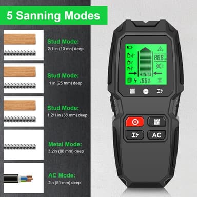 5 i 1 LCD-veggstifter Edge Center Trekraft Metal AC Live Wire Detector