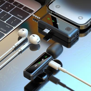 3 i 1 iP USB-C 3,5 mm trådløs Lavalier-mikrofon Støyreduserende mikrofon 1 sender 1 mottaker