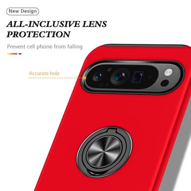 For Pixel 9/Pixel 9 Pro Hybrid Deksel med Fingerring - Mørkeblå