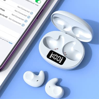 I øret til søvn med sovehodetelefoner Bluetooth-hodetelefoner - hvit
