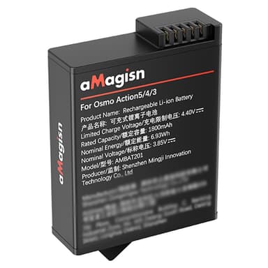 Batteri AMAGISN for DJI Osmo Action 4/3 1800mAh oppladbart kamerabatteri
