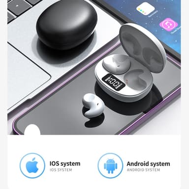 I øret til søvn med sovehodetelefoner Bluetooth-hodetelefoner - hvit