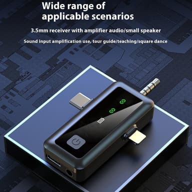 3 i 1 iP USB-C 3,5 mm trådløs Lavalier-mikrofon Støyreduserende mikrofon 1 sender 1 mottaker