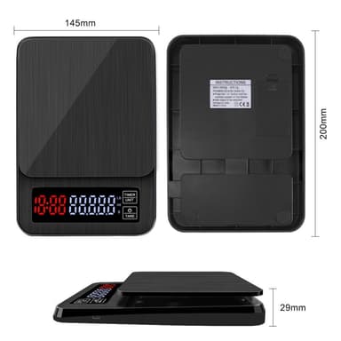Digital minivekt 10 kg / 1 g elektrisk lomme i gram med bakgrunnsbelyst LCD-skjerm