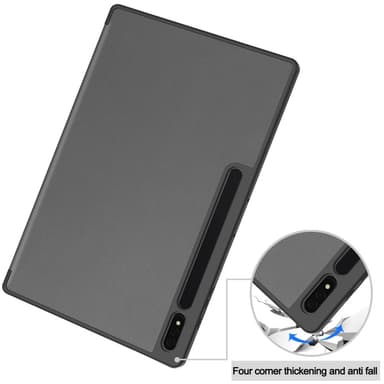 Til Samsung Galaxy Tab S10 Ultra Stativveske Støtsikker med Pennholder - Grå