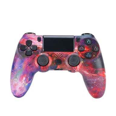 Trådløs PS4-spillkontroller med høyttaler og stereohodesettkontakt - Rød himmel