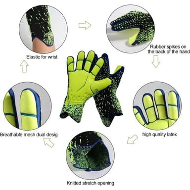 1 par Tykke Latex Palm Keeperhansker Anti-skli fotballtrening - størrelse 10