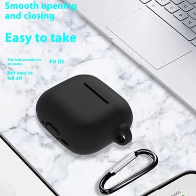 For AirPods 4 6 i 1 tilbehør Veske Stroppholder Ørekroker Halsstropp Nøkkelring - Lyseblå