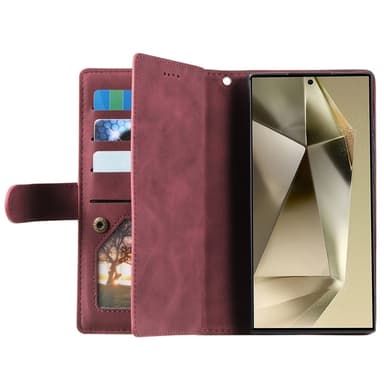 Til Samsung Galaxy S25 Ultra 5G Deksel med Glidelås og 9 Kortspor