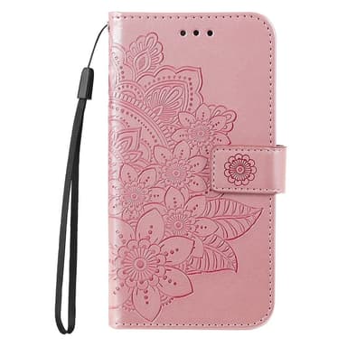 Til Xiaomi Redmi 14C Lommebok-deksel med blomstermønster - rosa